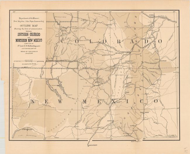 Outline Map Showing the Lines of Communication Between Southern Colorado and Northern New Mexico