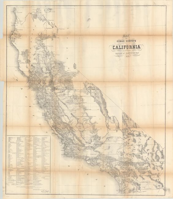 Map of Public Surveys in California to Accompany Report of Surveyor Genl.