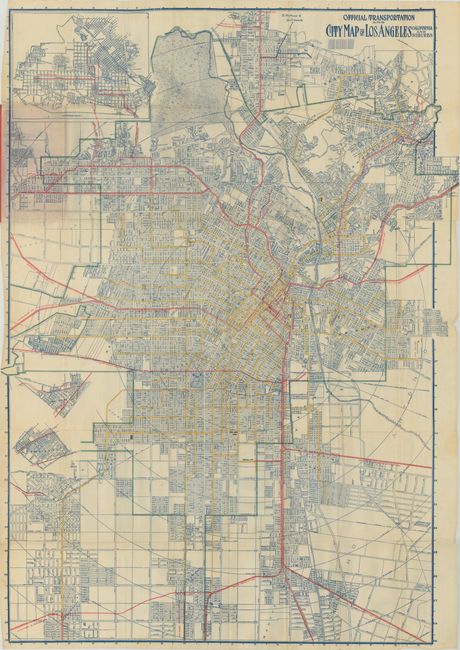 Official Transportation and City Map of Los Angeles California and Suburbs