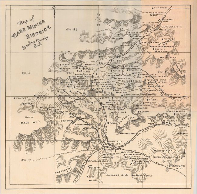 Map of Ward Mining District. Boulder County Colo