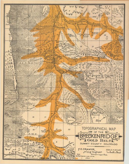 Topographical Map of the Breckenridge Gold Belt Summit County Colorado