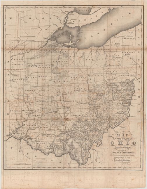 Map of the State of Ohio Drawn by A. Bourne. Including the Indian Reservation, Purchased and Laid Out Into Counties and Townships in 1820