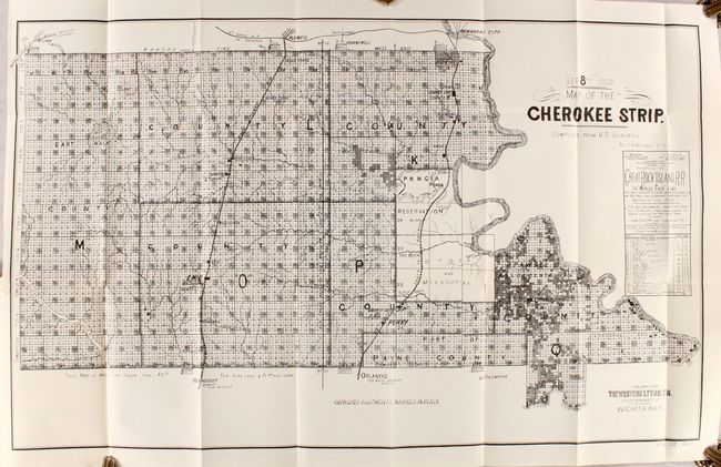 Map of the Cherokee Strip. Compiled from U.S. Surveys by E.W. Wiggins, C.E. [Map in Report]