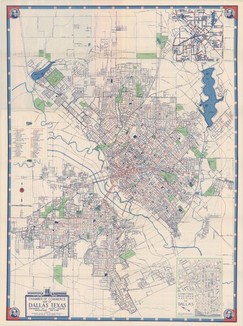 Chamber of Commerce Map of Dallas Texas