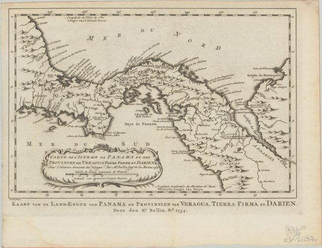 Carte de l'Isthme de Panama et des Provinces de Veragua, Terre Ferme, et Darien, pour l'Histoire Generale des Voyages