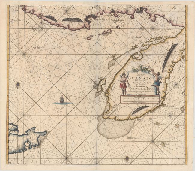 Pas-kaart van de Golff de Guanaios met 't Canaal Tusschen Yucatan en I. Cuba