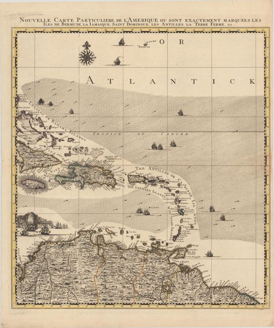 Nouvelle Carte Particuliere de l'Amerique ou sont Exactement Marquees les Iles de Bermude la Iamaique, Saint Domingue, les Antilles, la Terre Ferme, &c.