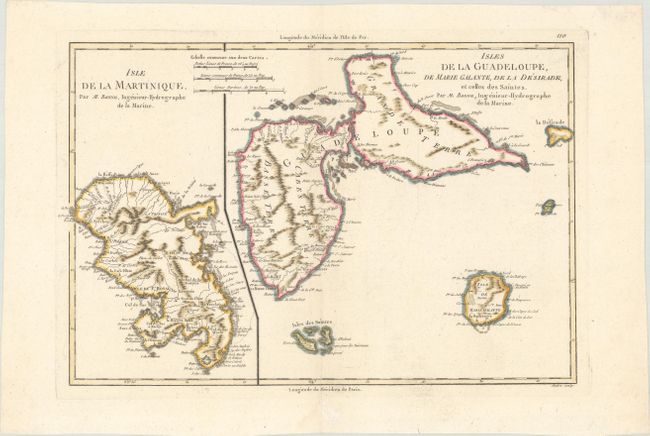 Isle de la Martinique [on sheet with] Isles de la Guadeloupe, de Marie Galante, de la Desirade, et Celles des Saintes