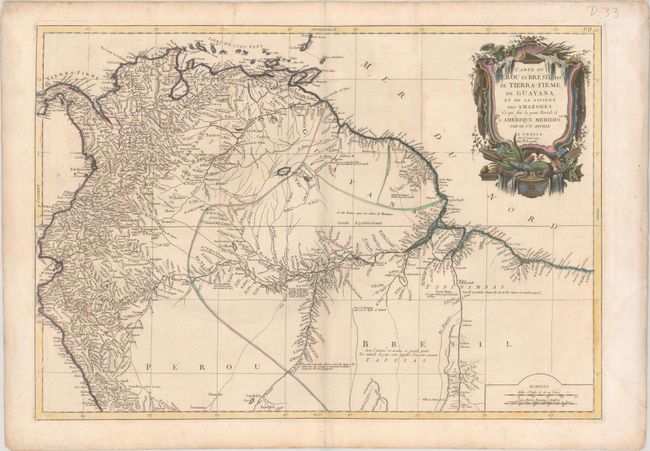 Carte du Perou et Bresil Sepl. de Tierra-Firme, de Guayana, et de la Riviere des Amazones: ce qui Fait la Partie Boreale de l'Amerique Meridiole
