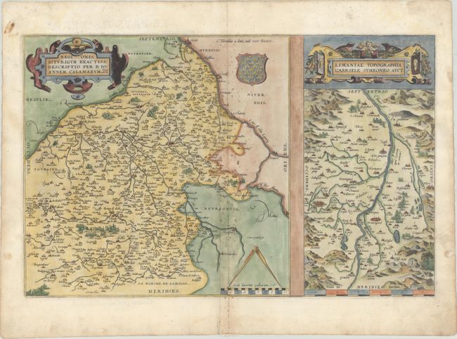 Regionis; Biturigum Exactiss: Descriptio per D. Ioannem Calamaeum [on sheet with] Limaniae Topographia Gabriele Symeoneo Auct.