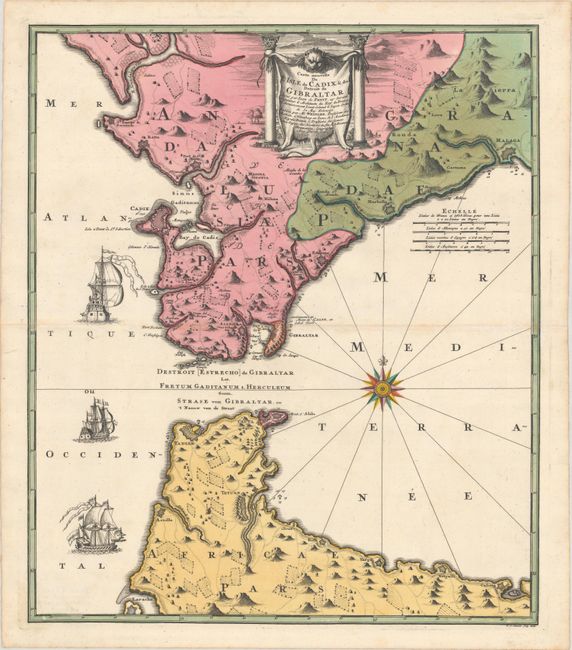 Carte Nouvelle de l'Isle de Cadix & du Detroit de Gibraltar...