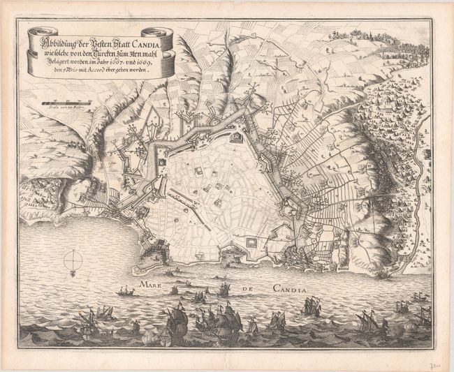 Abbildung der Vesten Statt Candia, wie Solche von den Turcten zum zten mahl Belagert Worden, im Jahr 1667, und 1669...