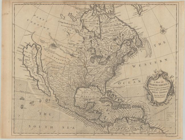 A Map of North America with the European Settlements & Whatever Else Is Remarkable in ye West Indies from the Latest and Best Observations