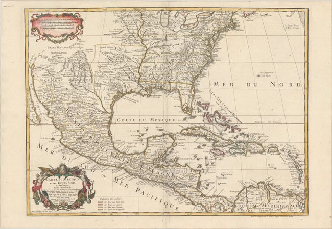 Carte du Mexique et des Etats Unis d'Amerique, Partie Meridionale. Dressee sur un Grand Nombre de Memoires...