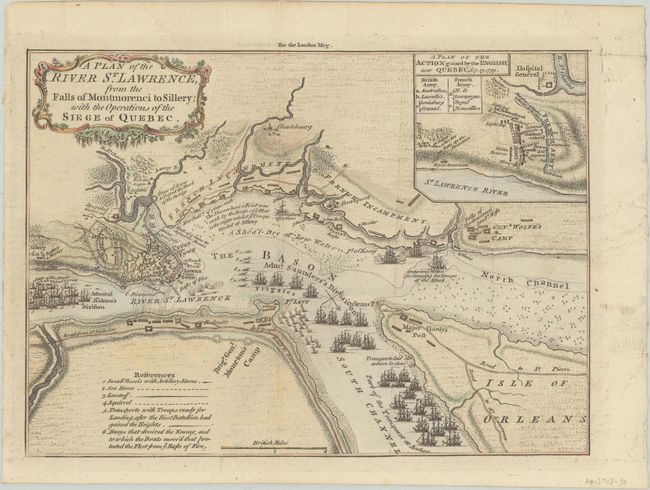 A Plan of the River St. Lawrence, from the Falls of Montmorenci to Sillery; with the Operations of the Siege of Quebec