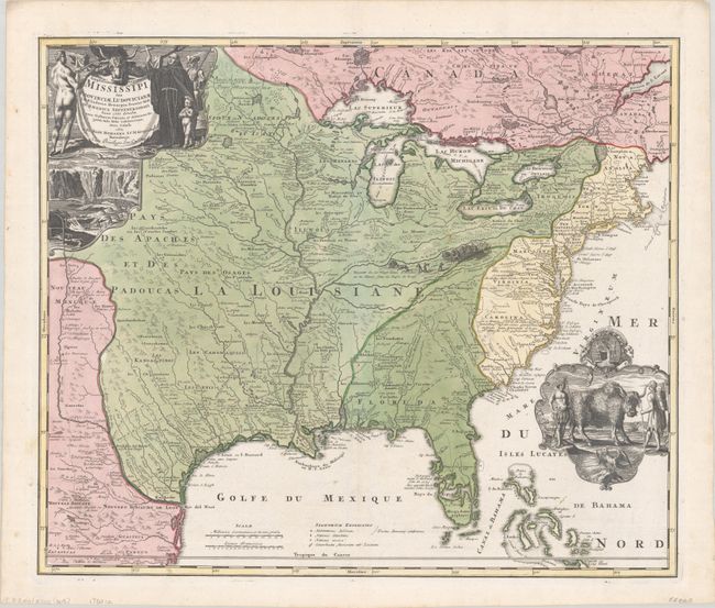 Amplissimae Regionis Mississipi seu Provinciae Ludovicianae a R.P. Ludovico Hennepin Francisc Miss in America Septentrionali Anno 1687...