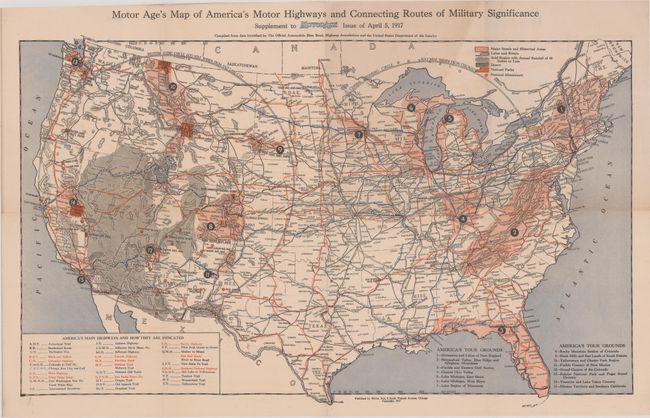 Motor Age's Map of America's Motor Highways and Connecting Routes of Military Significance...