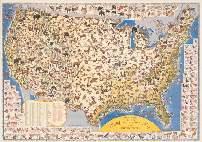 Pictorial Wildlife and Game Map of the United States