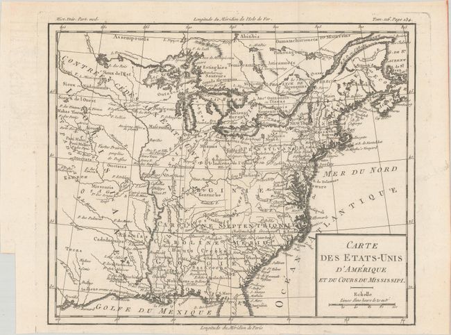 Carte des Etats-Unis d'Amerique et du Cours du Mississipi