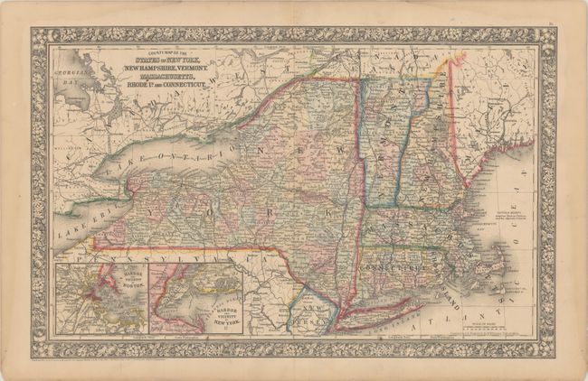 County Map of the States of New York, New Hampshire, Vermont. Massachusetts, Rhode Id. and Connecticut