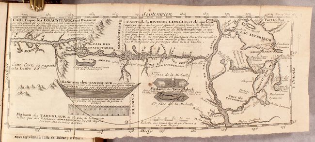 Carte que les Gnacsitares ont Dessine... / Carte de la Riviere Longue... [and] Carte Generale du Canada en Petit Point [bound in] Voyages du Baron de Lahontan dans l'Amerique Septentrionale