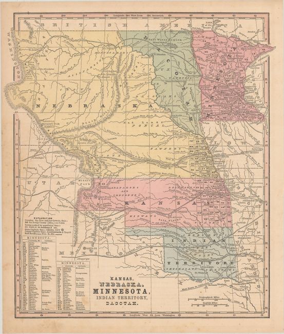 Kansas, Nebraska, Minnesota, Indian Territory, Dacotah