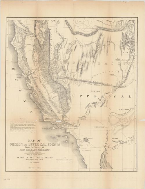 Map of Oregon and Upper California from the Surveys of John Charles Fremont and Other Authorities