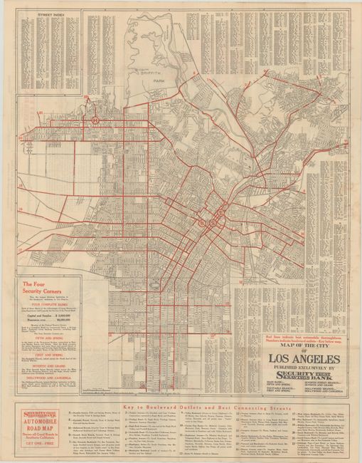 Map of the City of Los Angeles Published Exclusively by Security Trust & Savings Bank [and] Industrial Map of Los Angeles Harbor and Vicinity