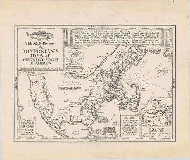 This Map Presents a Bostonian's Idea of the United States of America