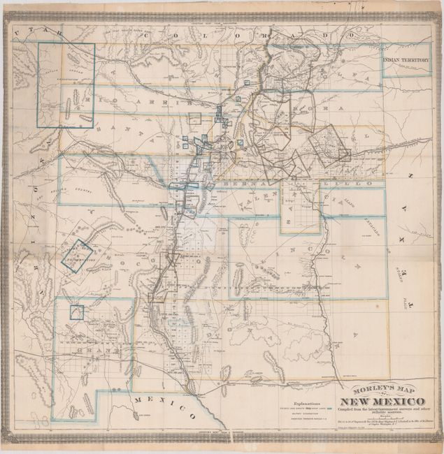 New Mexico Territory Map Old World Auctions - Auction 180 - Lot 269 - Morley's Map Of New Mexico  Compiled From The Latest Government Surveys And Other Reliable Sources