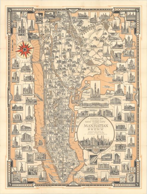 A Pictorial Map of That Portion of New York City Known as Manhattan Also Showing Parts of the Bronx
