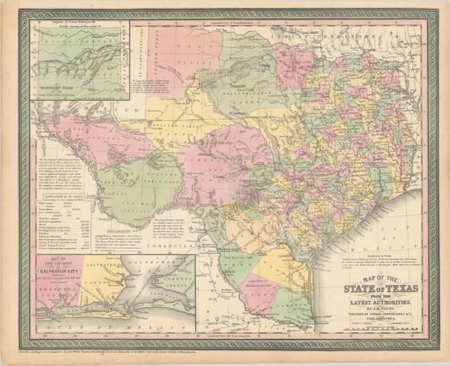 Map of the State of Texas from the Latest Authorities by J.H. Young