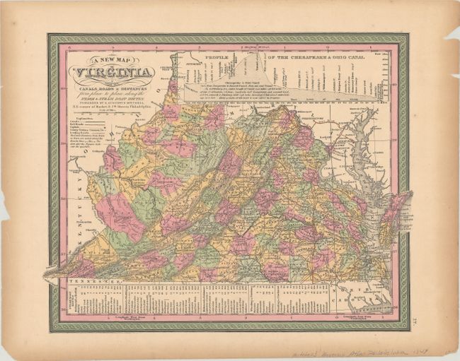 A New Map of Virginia with Its Canals, Roads & Distances from Place to Place, Along the Stage & Steam Boat Routes