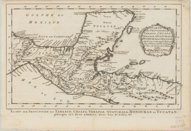 Carte des Provinces de Tabasco, Chiapa, Verapaz, Guatimala, Honduras, et Yucatan. Situees dans l'Amerique Meridionale pour l'Histoire Generale des Voyages