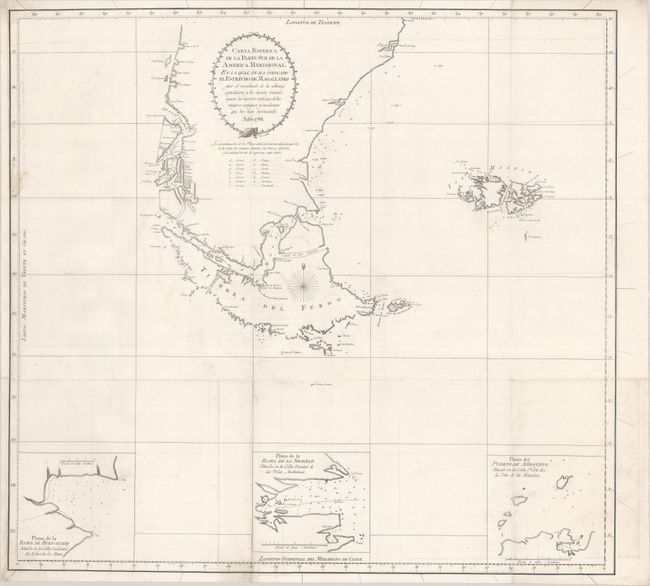 Carta Esferica de la Parte Sur de la America Meridional. En la Qual se ha Colocado el Estrecho de Magallanes...