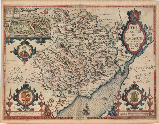The Countye of Monmouth with the Sittuation of the Shire-towe Described Ann 1610