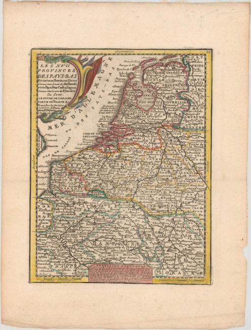 Les XVII Provinces des Pays-Bas Divisees en Provinces Unies Connues sous le Nom de Hollande, et en Pays Bas Catholiques...