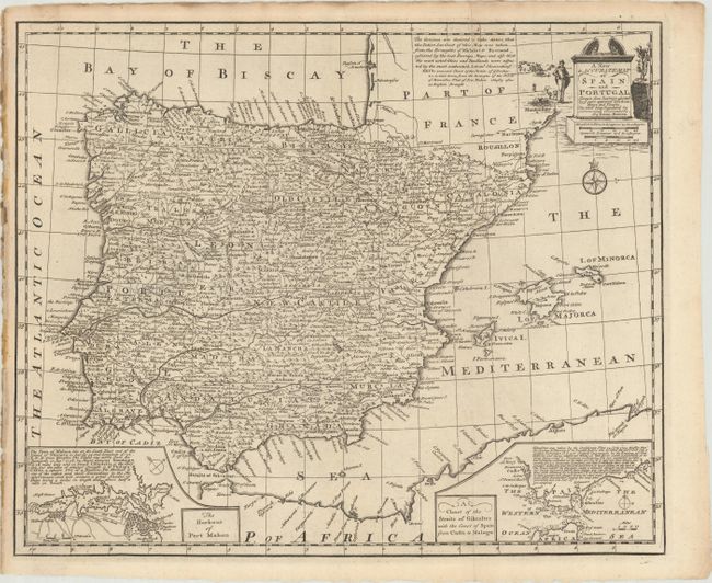 A New & Accurate Map of Spain and Portugal. Drawn from Surveys Assisted by ye Most Approved Modern Maps and Charts...