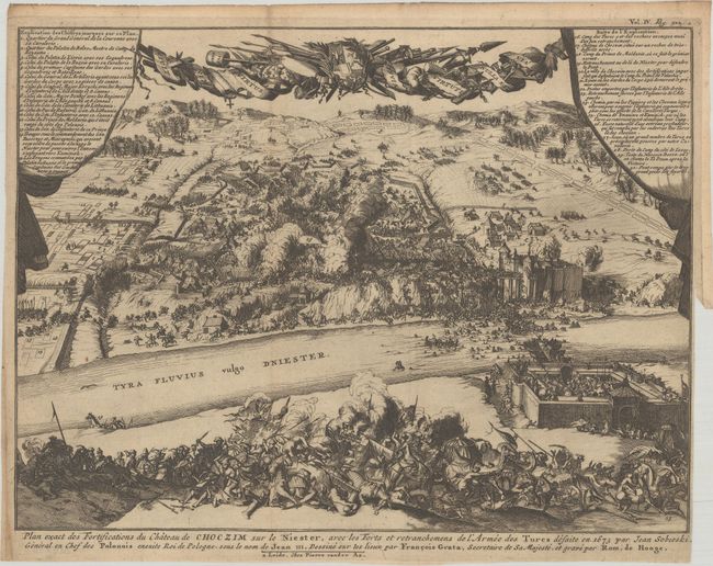 Plan Exact des Fortifications du Chateau de Cochzim sur le Niester, avec les Forts et Retranchemens de l'Armee des Turcs Defaite en 1673 par Jean Sobieski...
