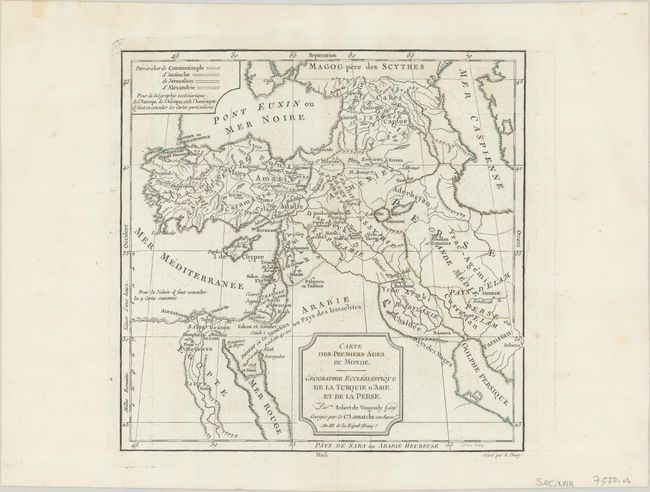 Carte des Premiers Ages du Monde. Geographie Ecclesiastique de la Turquie d'Asie et de la Perse