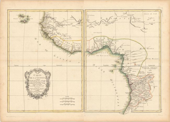 Carte de la Guinee Contenant les Isles du Cap Verd, le Senegal, la Cote de Guinee Proprement Dite, les Royaumes de Loango, Congo, Angola et Benguela