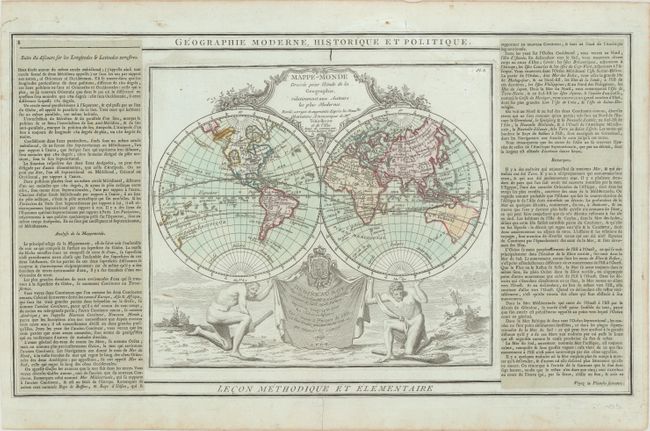 Mappe-Monde Dressee pour l'Etude de la Geographie, Relativement aux Auteurs les Plus Modernes...