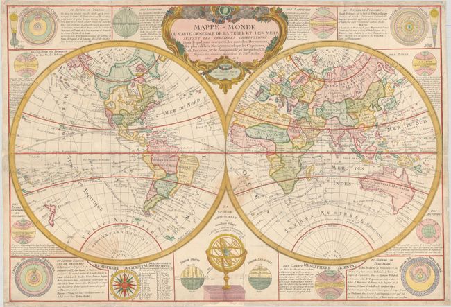 Mappe-Monde ou Carte Generale de la Terre et des Mers, Suivant les Dernieres Observations. Dans le quel, sont Marquees, les Nouvelles Decouvertes...