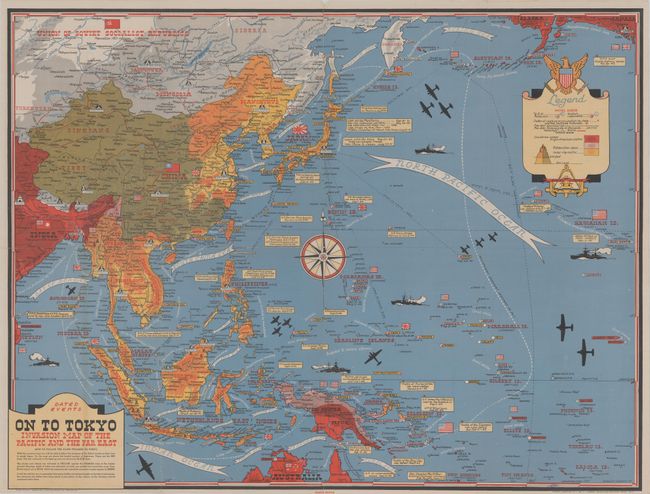 Dated Events - On to Tokyo - Invasion Map of the Pacific and Far East [on verso] War in Europe - Dated Events [and] Dated Events War Map [17th Edition] [and] Dated Events War Map [25th Edition]