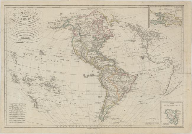 Carte de l'Amerique Septentrionale et Meridionale ou se Trouvent les Decouvertes les Plus Nouvelles et les Trois Voyages de Cook Mackenzie et Vancouver