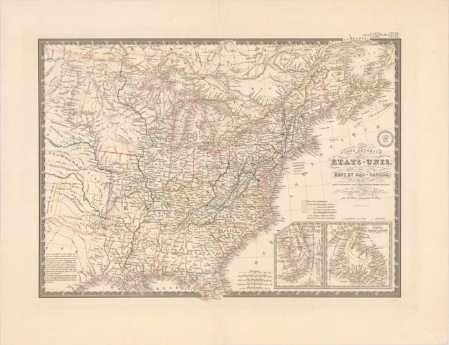 Carte Generale des Etats-Unis, des Haut et Bas-Canada, de la Nouvle. Ecosse, du Nouvau. Brunswick, de Terre-Neuve, &a. Seconde Edition