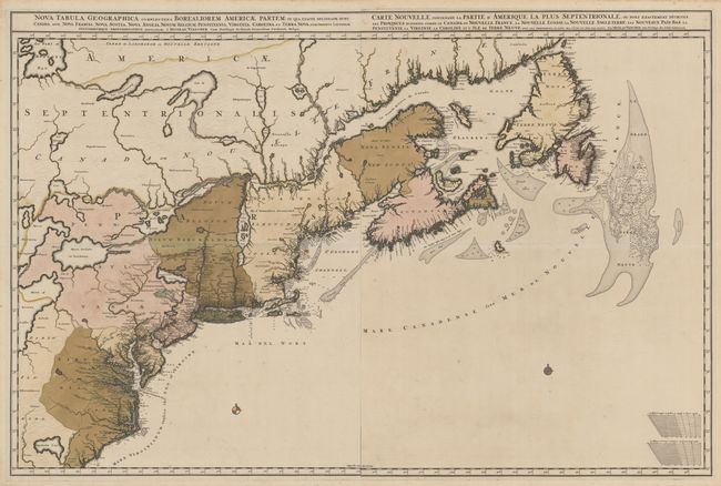 Nova Tabula Geographica Complectens Borealiorem Americae Partem... [and] Carte Nouvelle Contenant la Partie d'Amerique la Plus Septentrionale, ou sont Exactement Decrites les Provinces