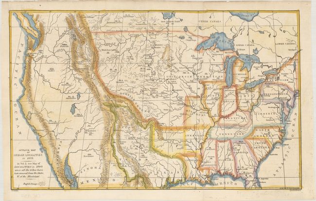 Outline Map of Indian Localities in 1833