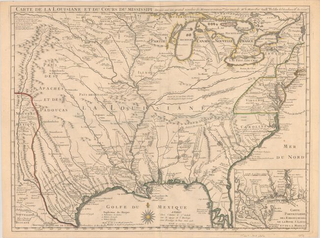 Carte de la Louisiane et du Cours du Mississipi Dressee sur un Grand Nombre de Memoires Entrautres sur ceux de Mr. le Maire