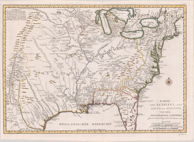 Karte von Luisiana dem Laufe des Mississipi und den Benachbarten Laendern